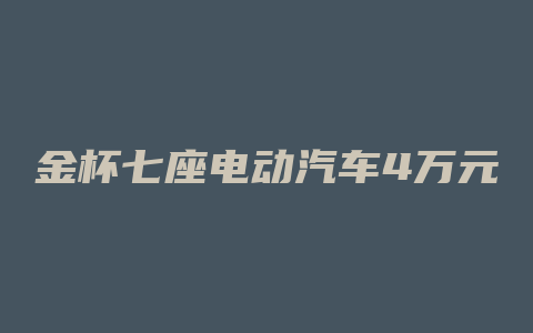 金杯七座电动汽车4万元