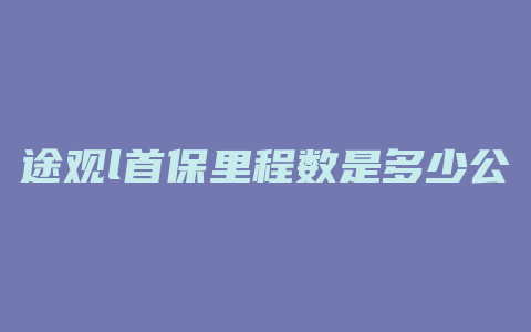 途观l首保里程数是多少公里