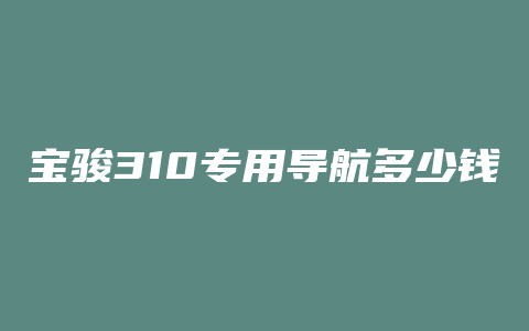 宝骏310专用导航多少钱