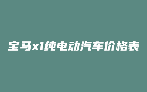 宝马x1纯电动汽车价格表