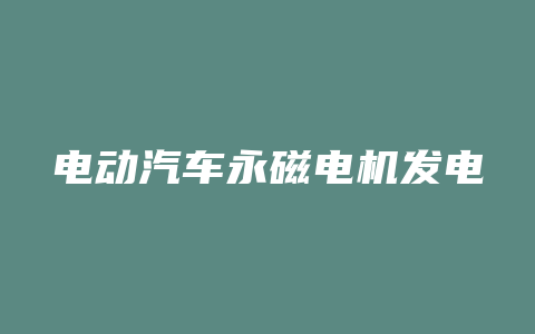 电动汽车永磁电机发电