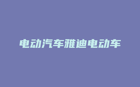 电动汽车雅迪电动车