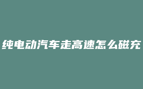 纯电动汽车走高速怎么磁充电