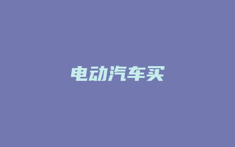 电动汽车买