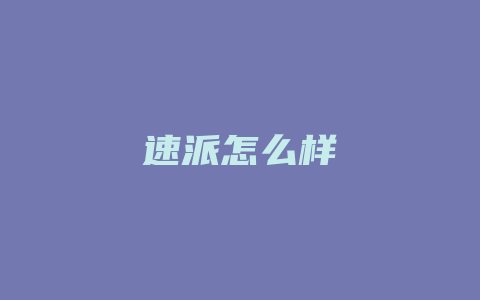 速派怎么样