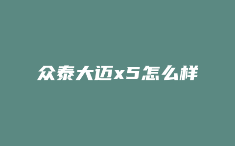 众泰大迈x5怎么样