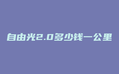 自由光2.0多少钱一公里