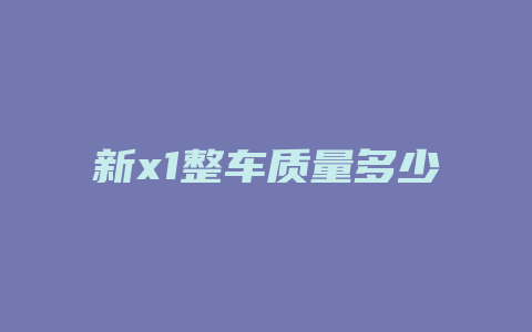 新x1整车质量多少