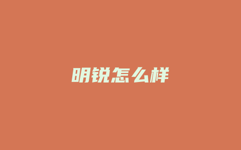 明锐怎么样