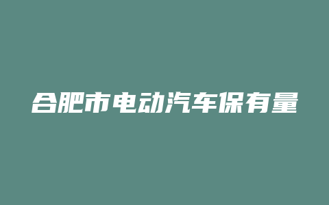 合肥市电动汽车保有量