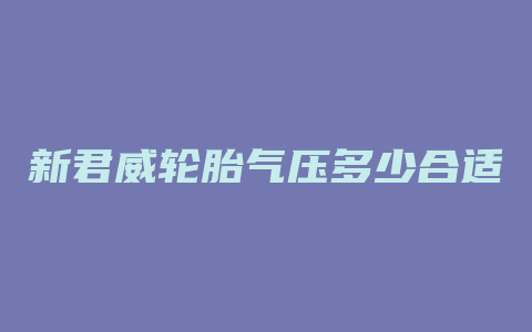 新君威轮胎气压多少合适