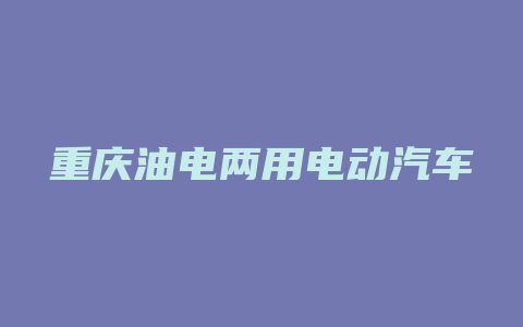 重庆油电两用电动汽车