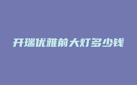 开瑞优雅前大灯多少钱