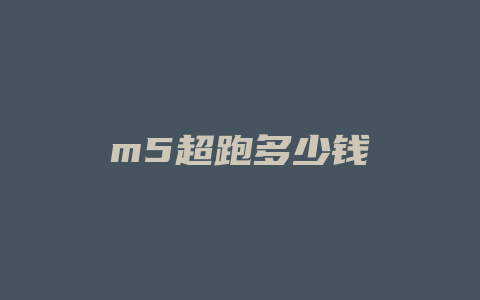 m5超跑多少钱